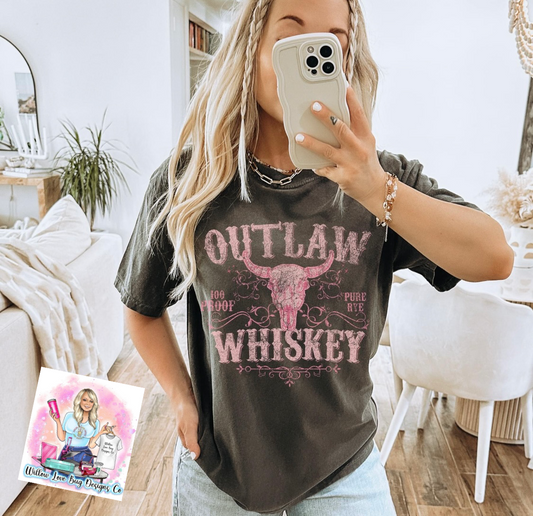 Outlaw Whiskey Western Bullhead T-Shirt
