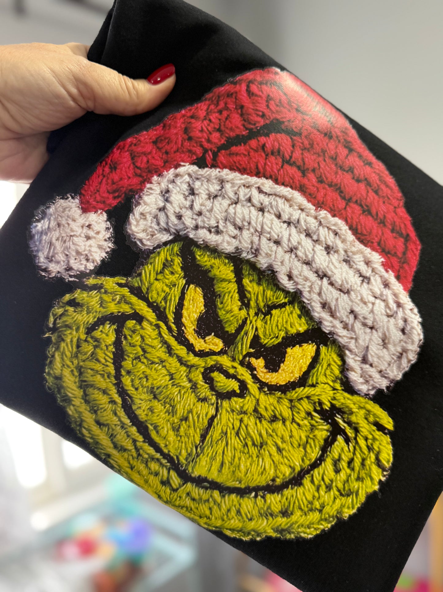 Green Man Faux Yarn crewneck sweatshirt