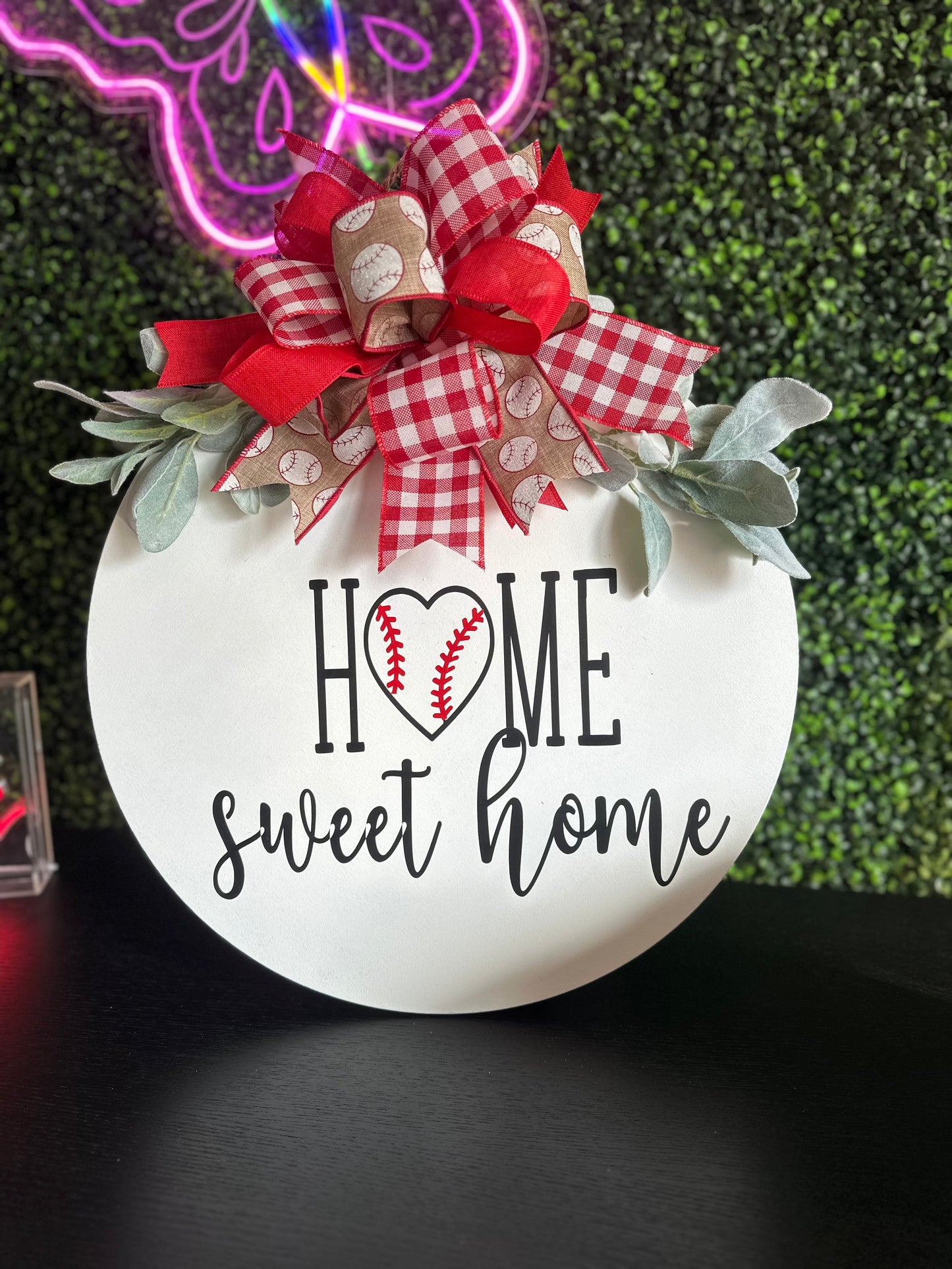 Home Sweet Home Baseball 18”Door Hanger