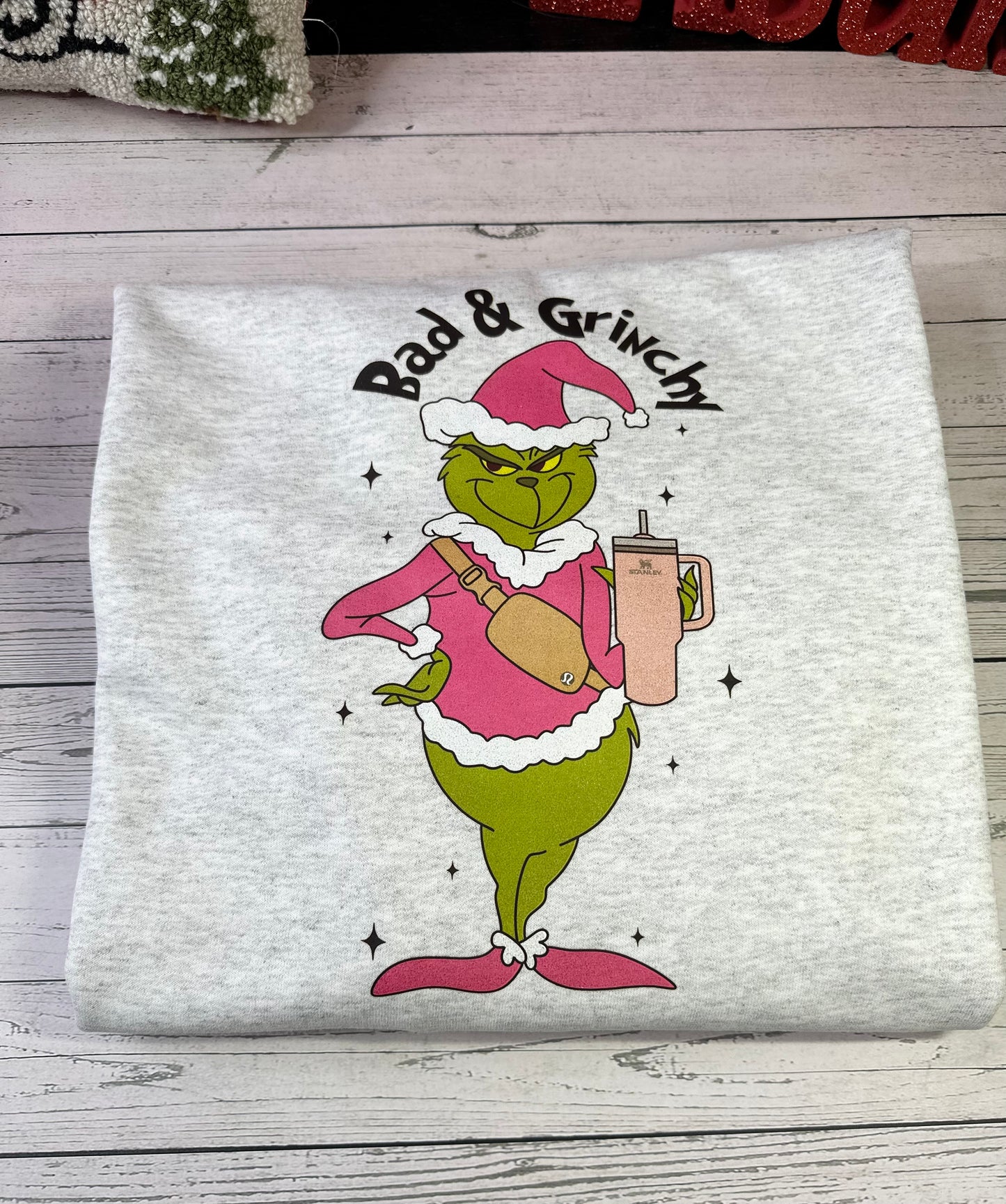 Glittery Bad & Grinchy Sweatshirt