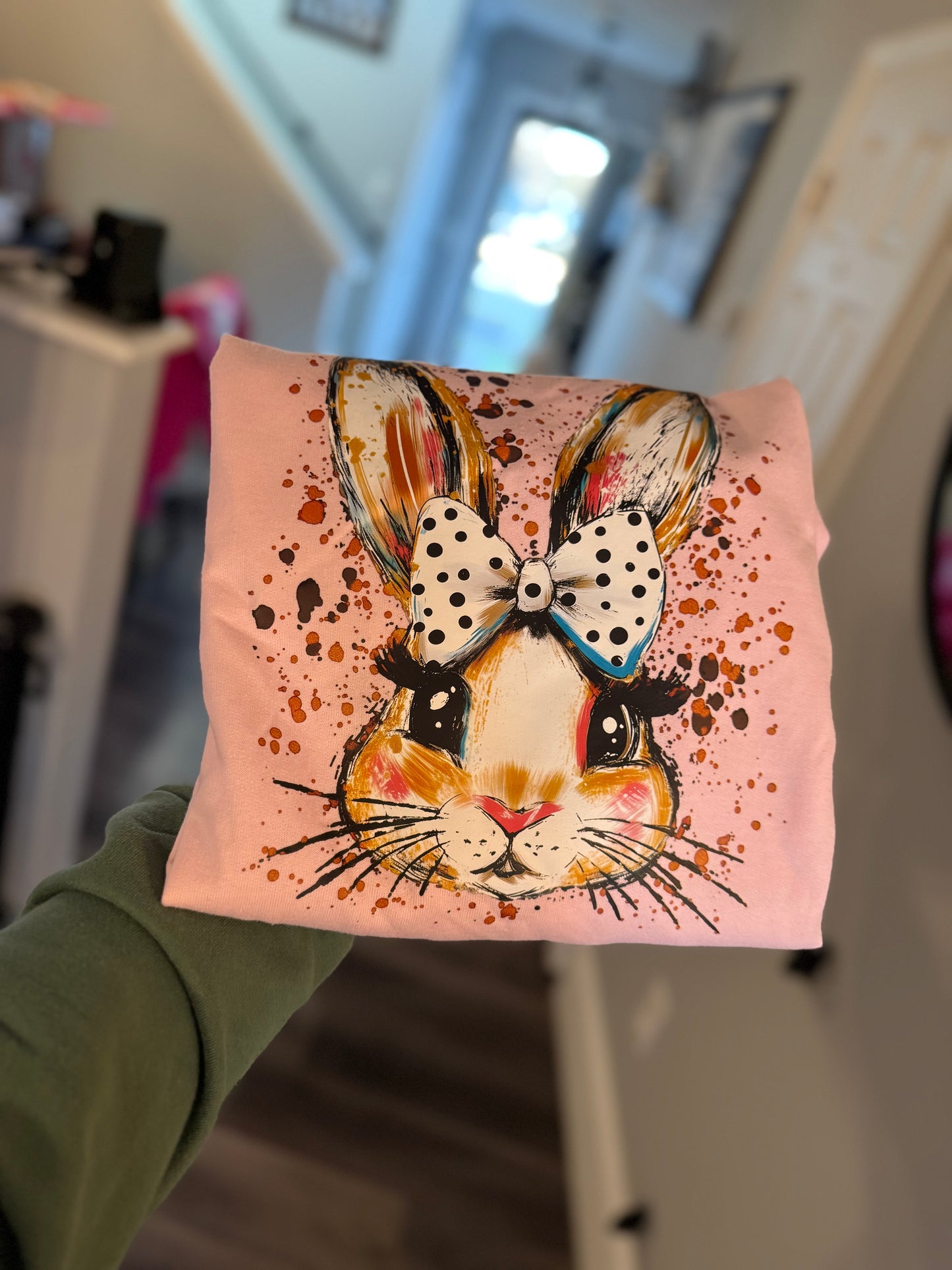 Cute Bunny Polka Dot Bow sweatshirt Gildan