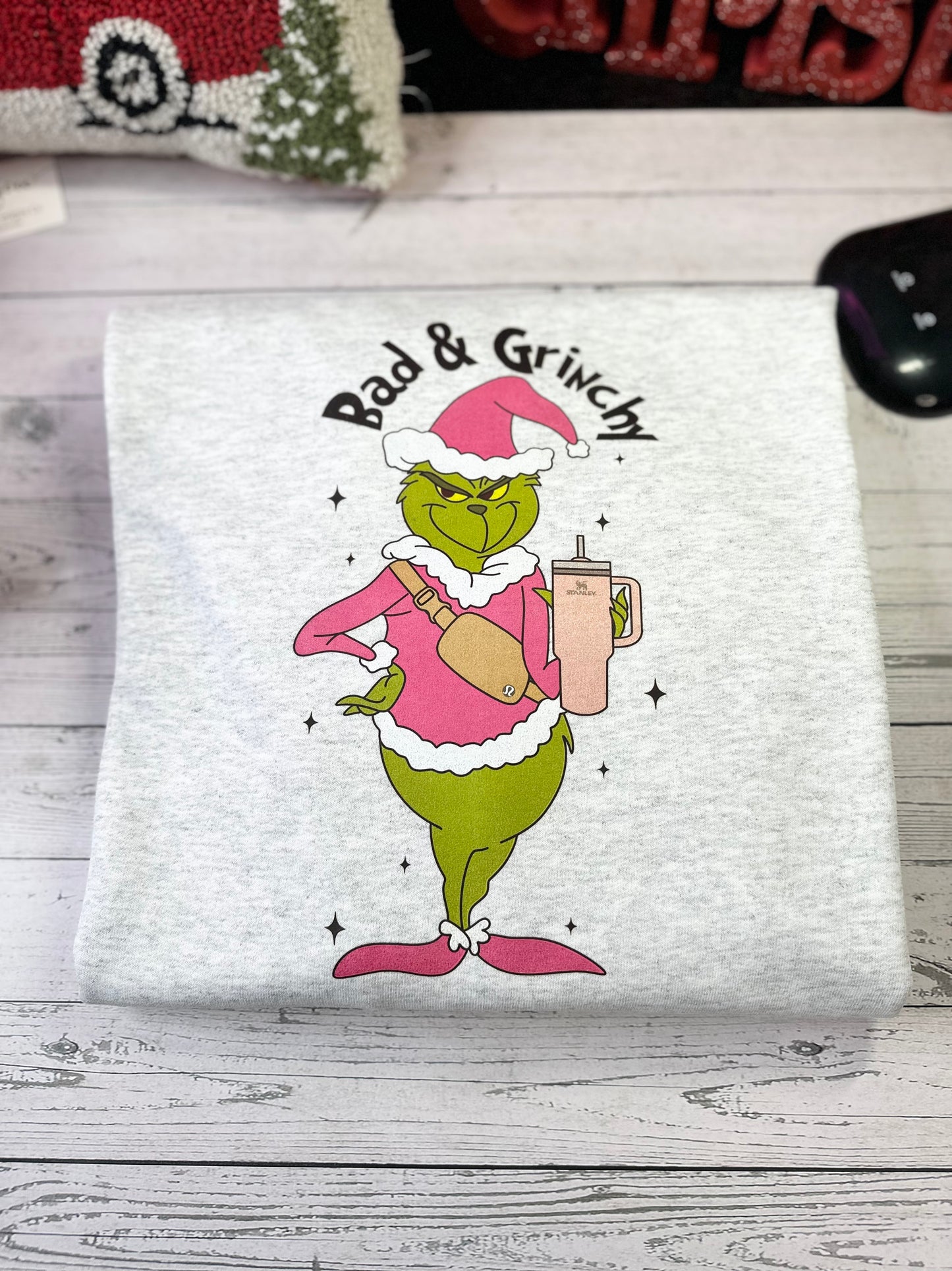 Glittery Bad & Grinchy Sweatshirt