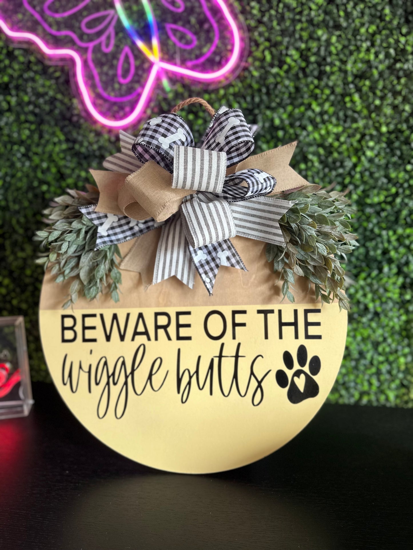 Beware Of The Wiggle Butts 18” Door Hanger