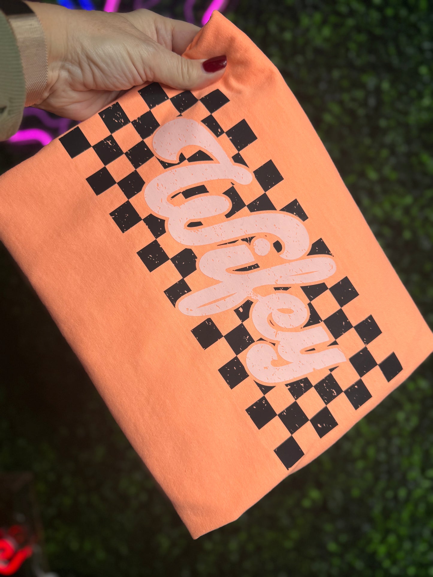 WIFEY Checkered Comfort Colors Tee
