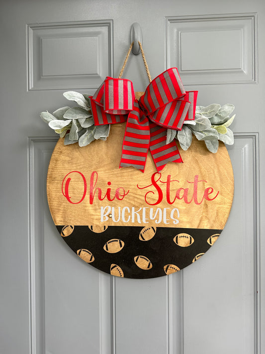Ohio State Door Hanger Ohio State Buckeyes Ohio State Wreath the