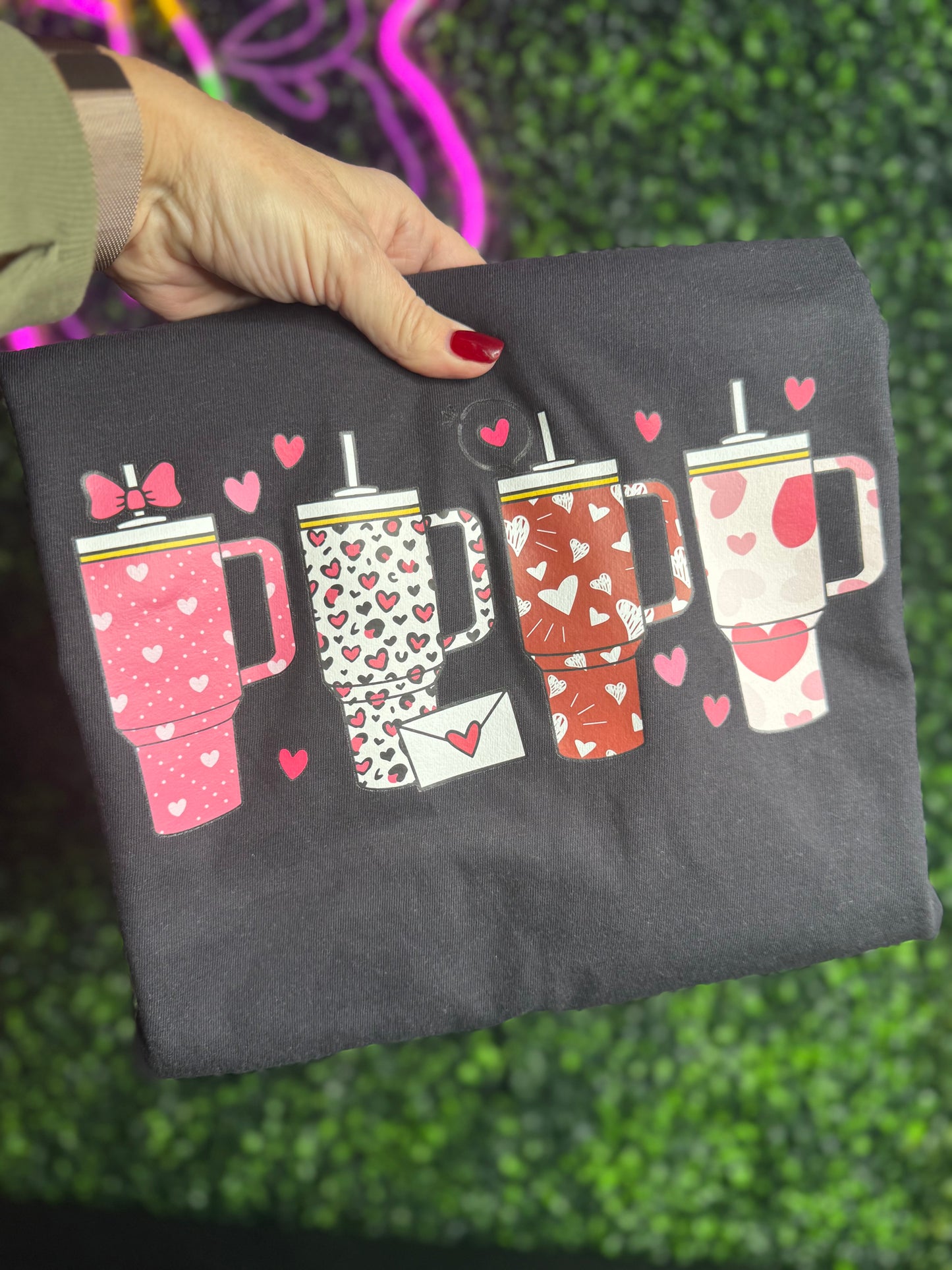 Valentine’s Day Heart Tumblers comfort colors tee