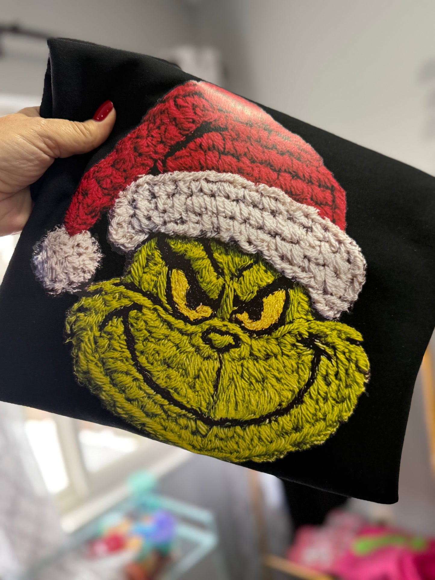 Green Man Faux Yarn crewneck sweatshirt