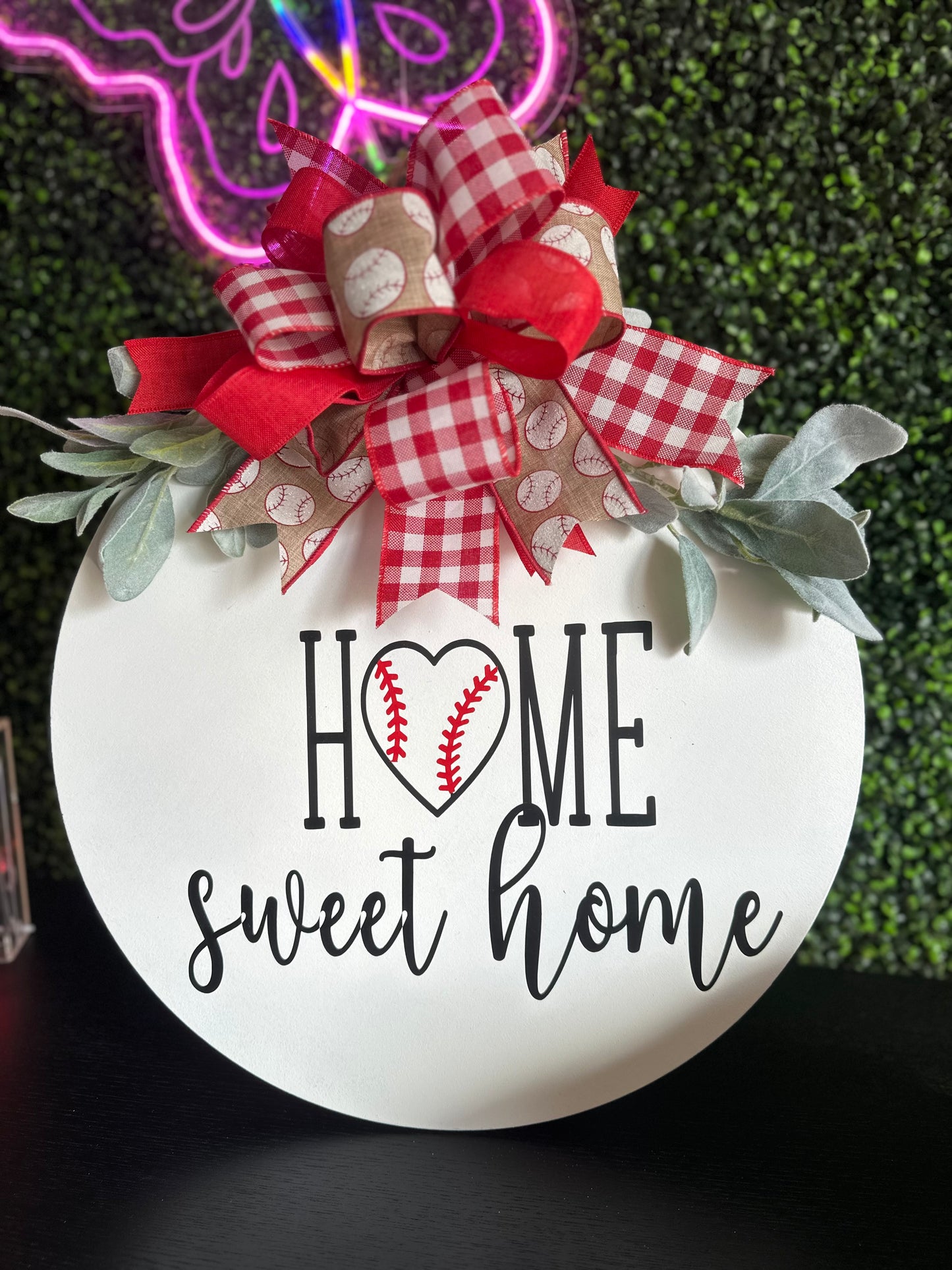 Home Sweet Home Baseball 18”Door Hanger