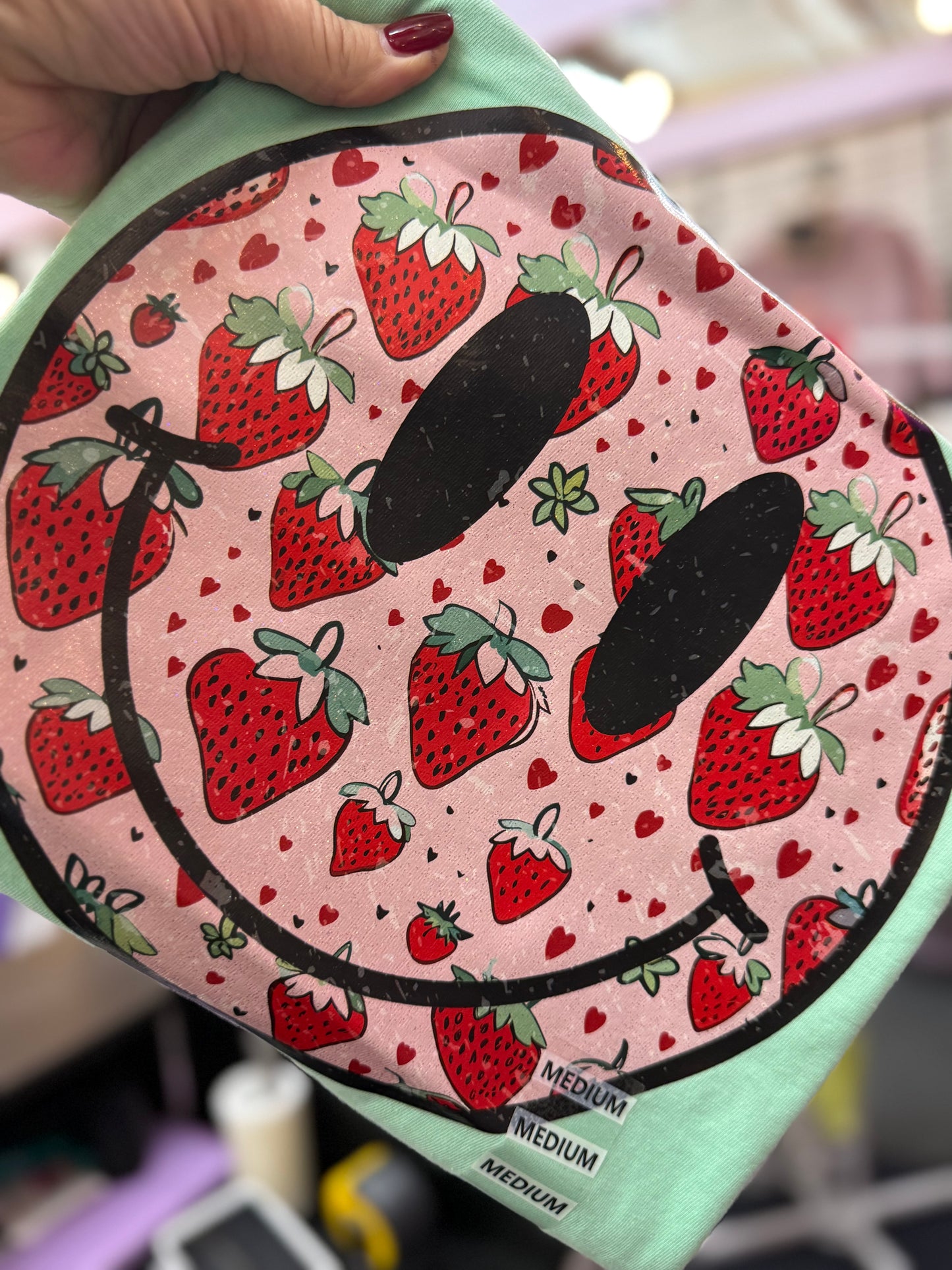 Strawberry Smiley Comfort Colors Tee
