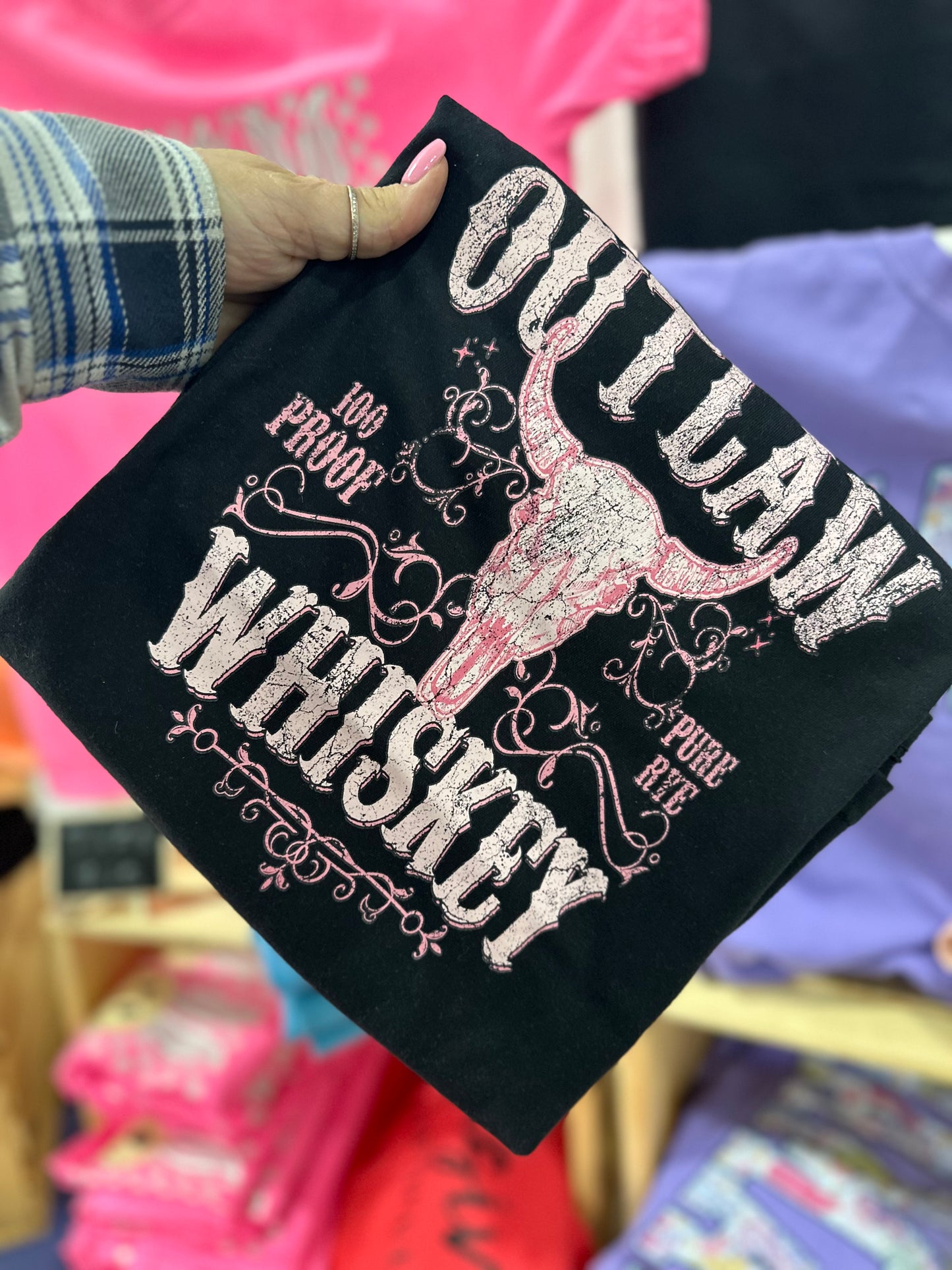 Outlaw Whiskey Western Bullhead T-Shirt