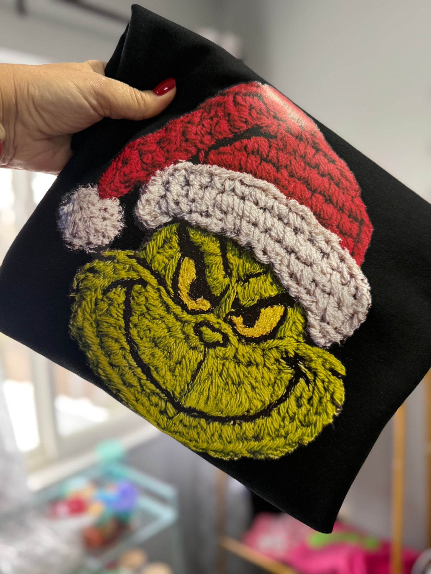 Green Man Faux Yarn crewneck sweatshirt