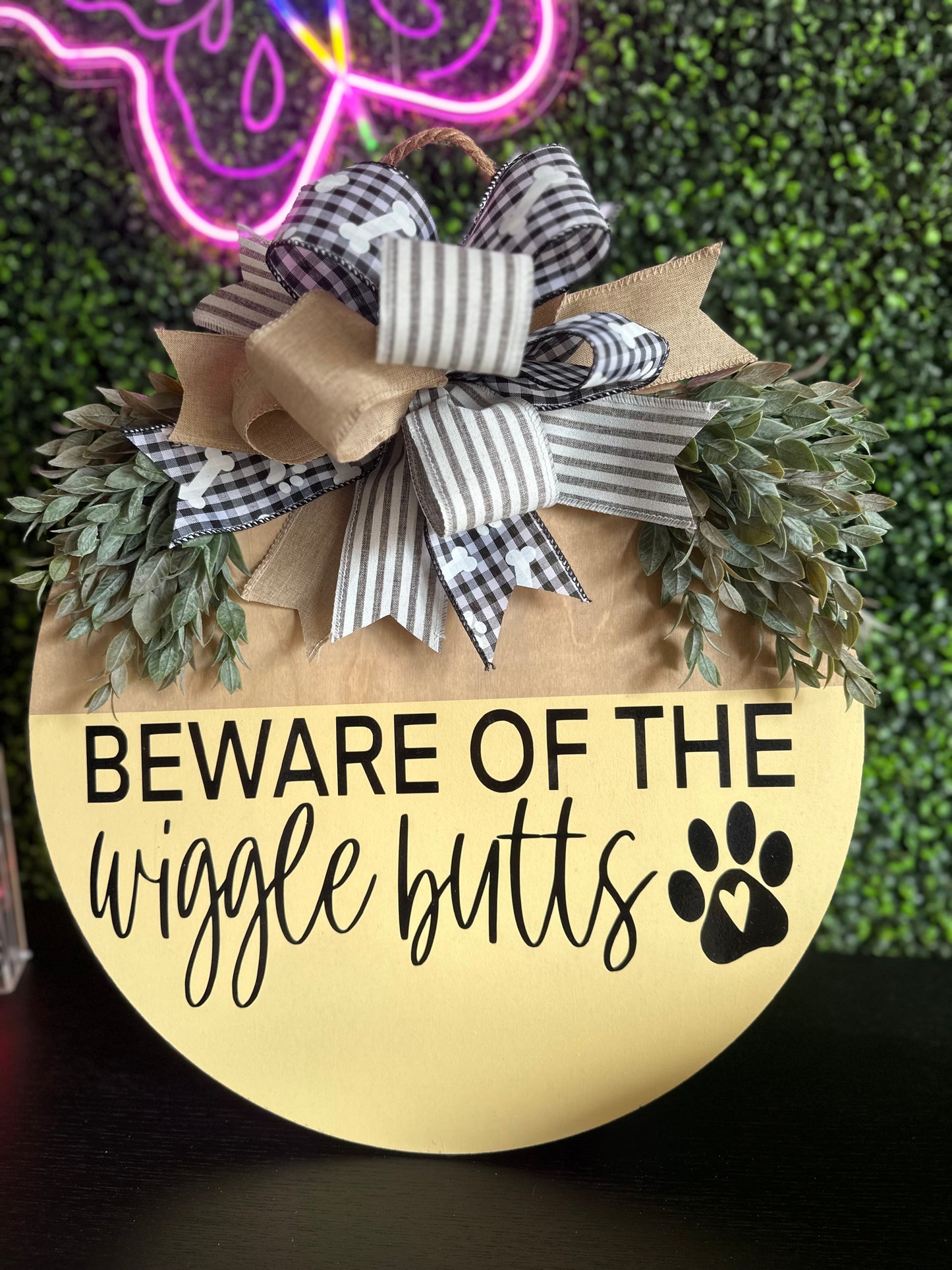 Beware Of The Wiggle Butts 18” Door Hanger