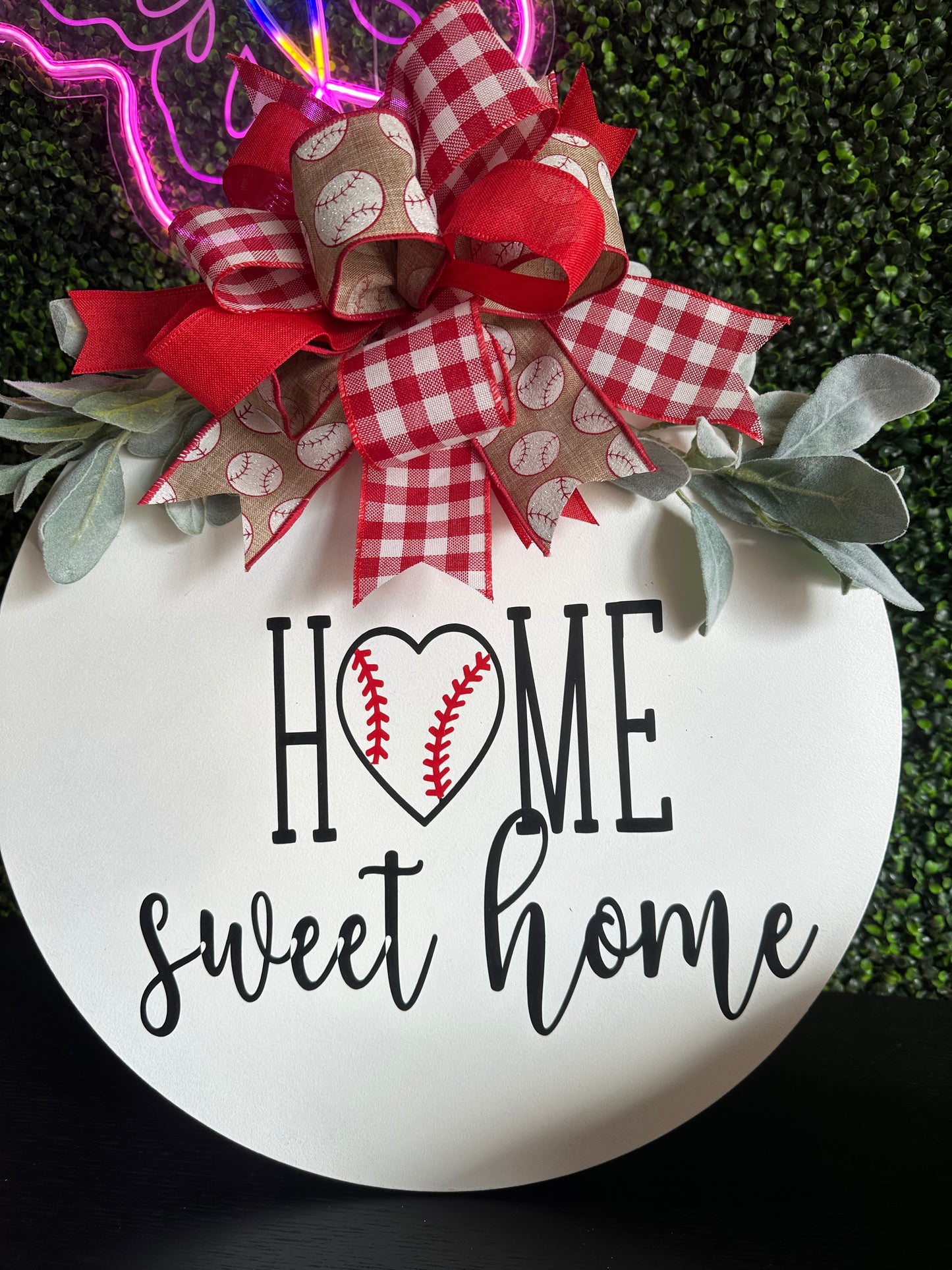 Home Sweet Home Baseball 18”Door Hanger