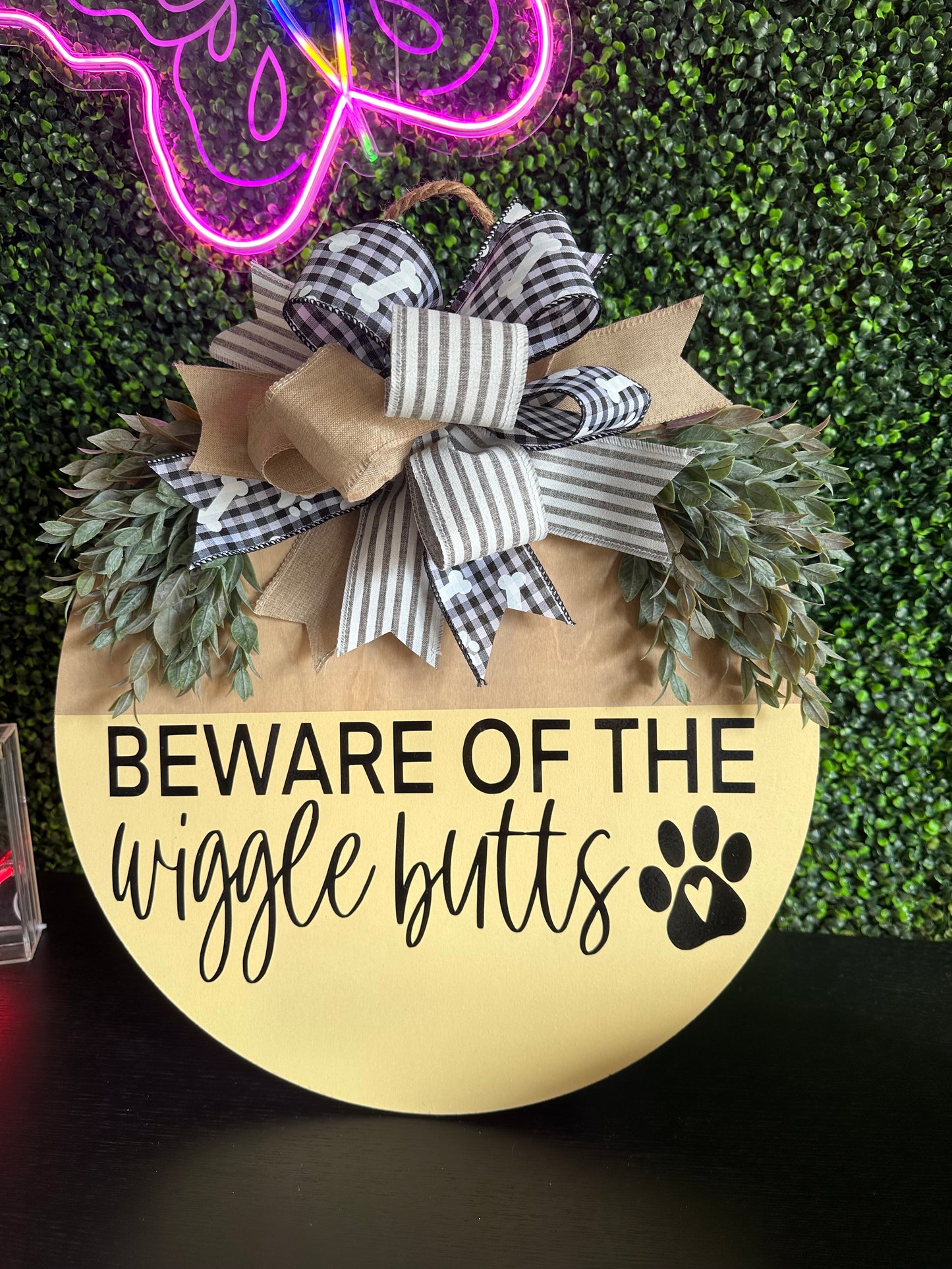 Beware Of The Wiggle Butts 18” Door Hanger