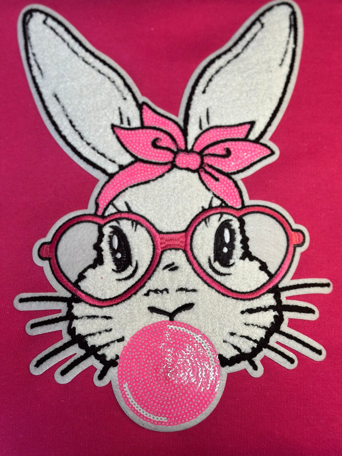 Easter Bunny Chenille Patch Crewneck Sweatshirt