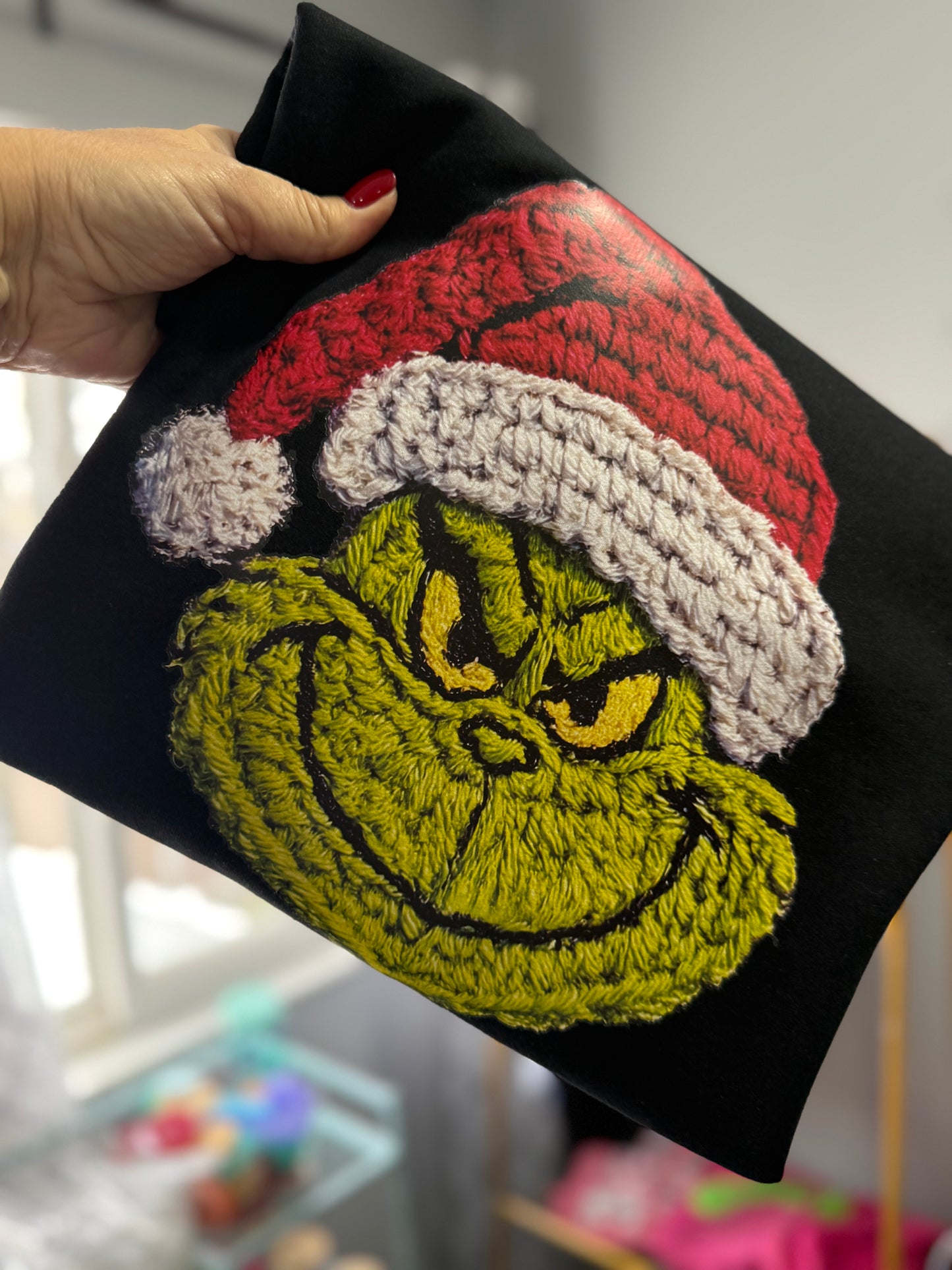 Green Man Faux Yarn crewneck sweatshirt