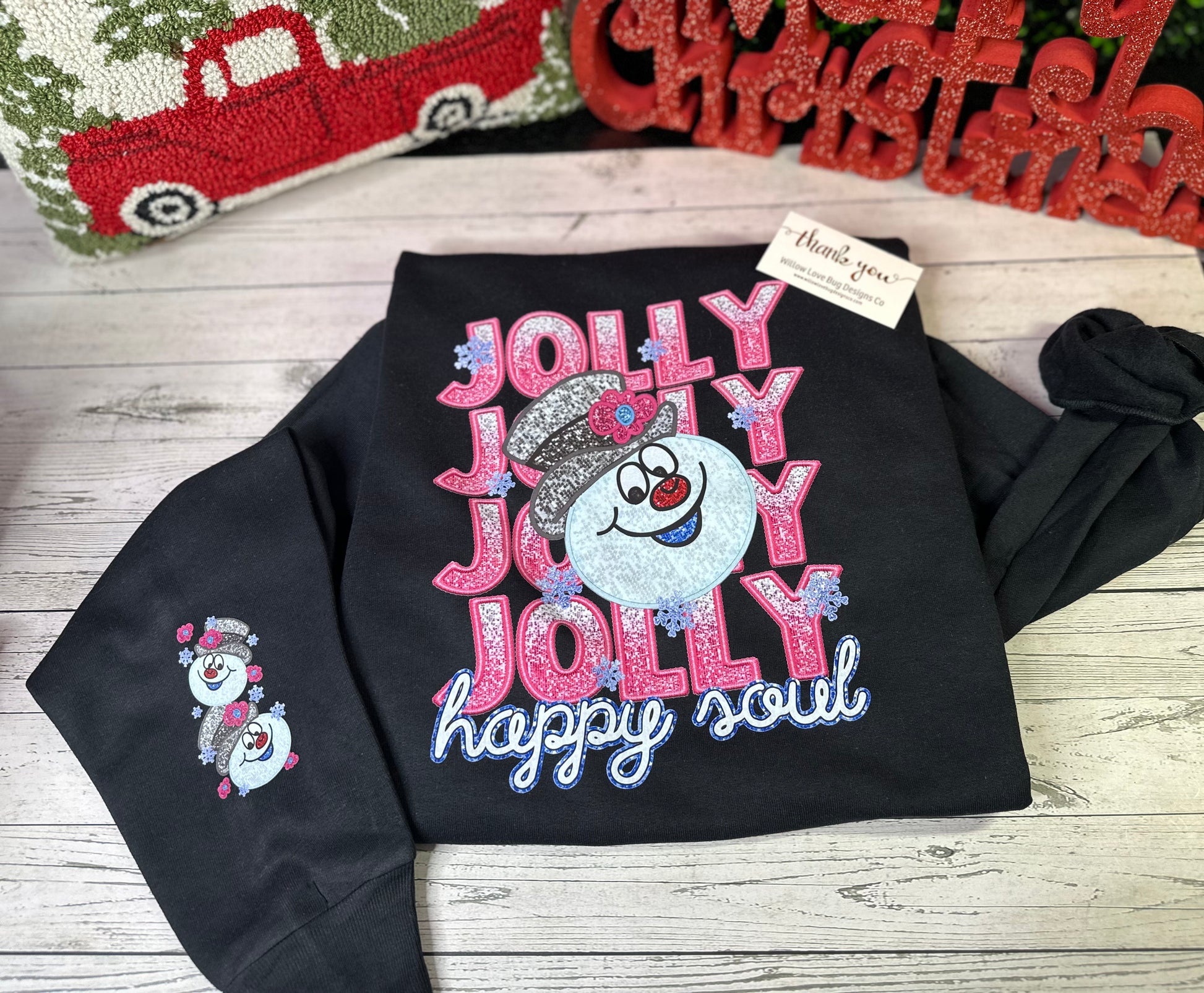 Jolly Frosty Happy Soul Crewneck - Willow Love Bug Designs 
