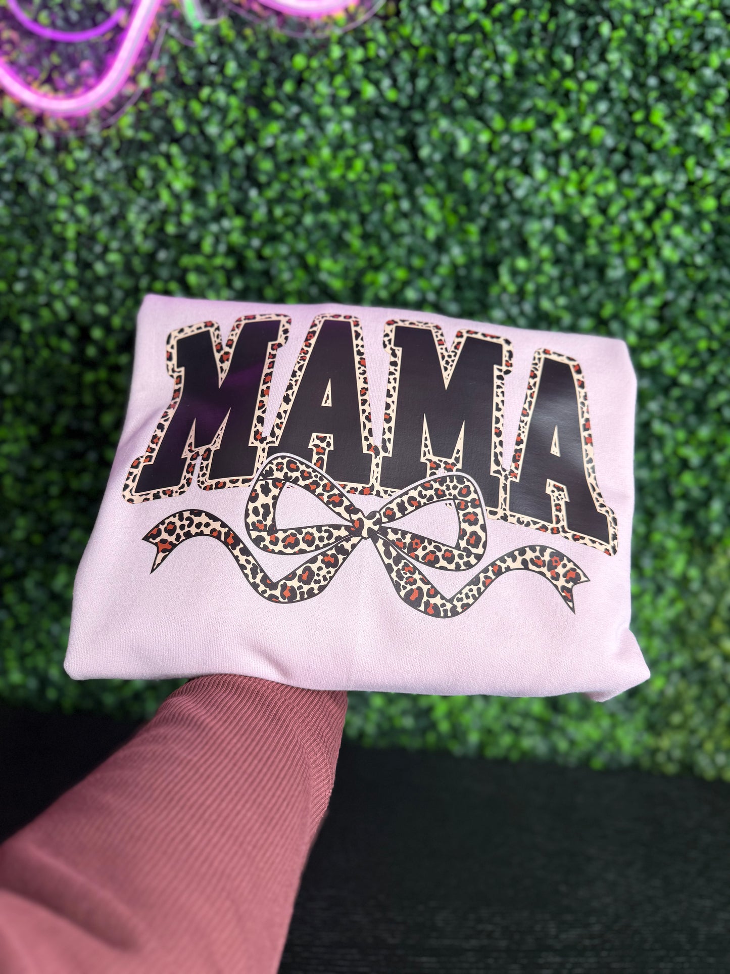 Pink MAMA Leopard Sweatshirt