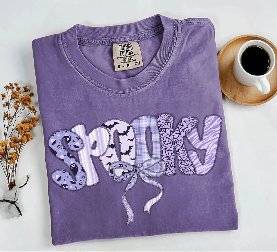 Spooky Croquet Bow Tee comfort colors
