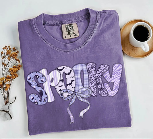 Spooky Croquet Bow Tee comfort colors
