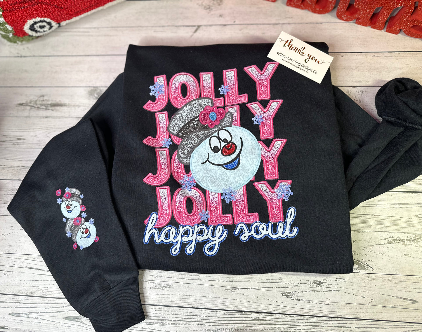 Jolly Frosty Happy Soul Crewneck - Willow Love Bug Designs 
