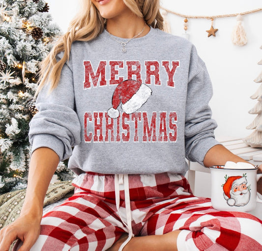 Destressed Merry Christmas sweatshirt - Vintage Holiday pullover - Unisex