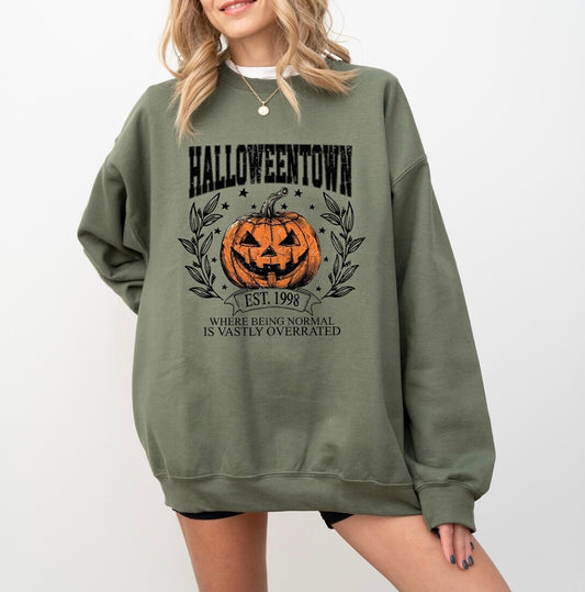 Halloween Town Crewneck Sweatshirt Unixex Spooky Season Pullover