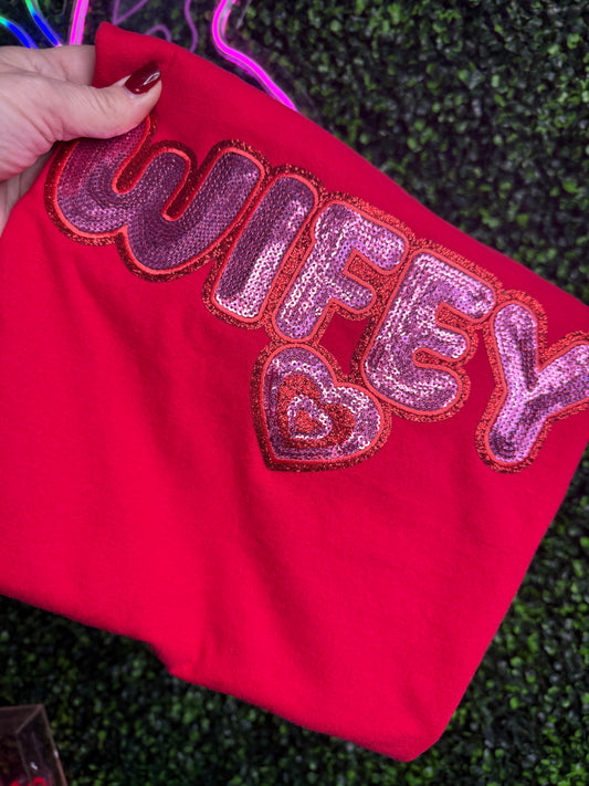 Sequins Patch Wifey Tee Comfort Colors