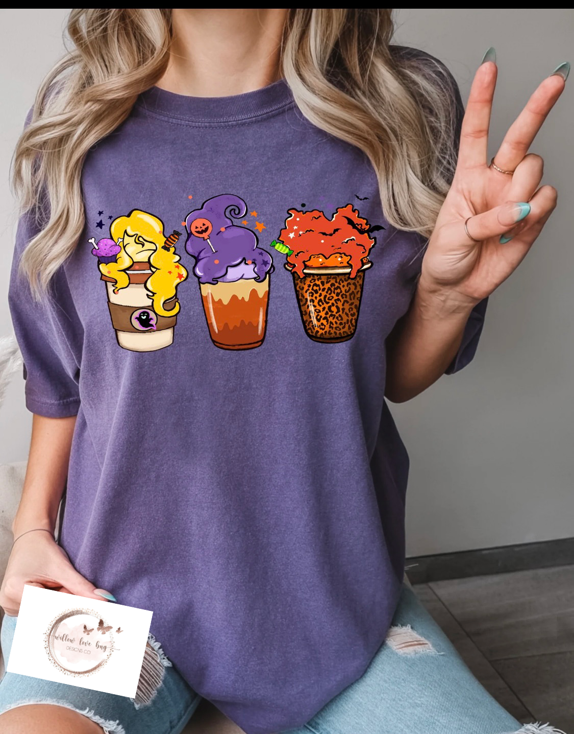Witches Latte Cup T-Shirt - Willow Love Bug Designs 