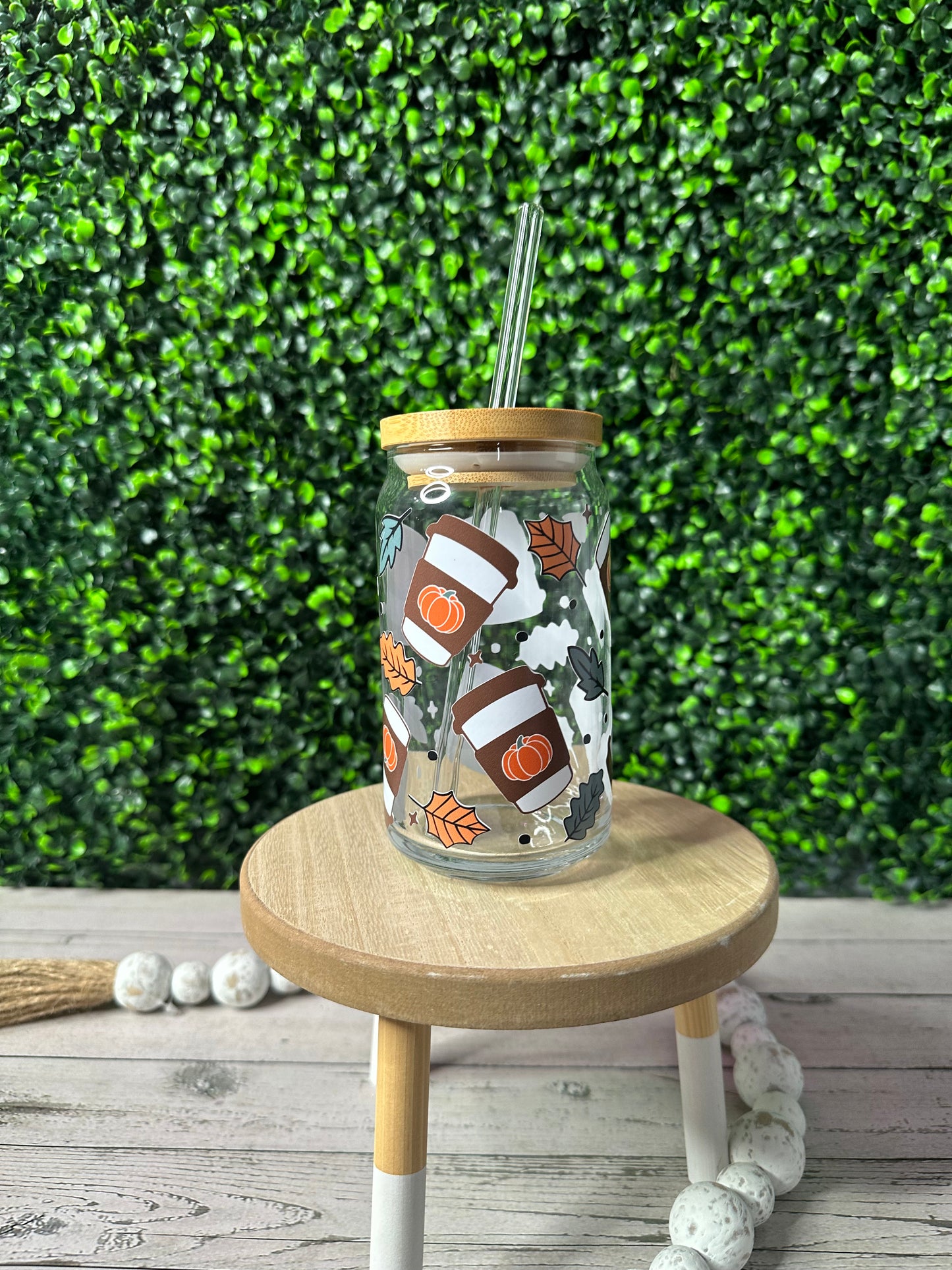 Pumpkin Spice Latte Glass Libby - Willow Love Bug Designs 