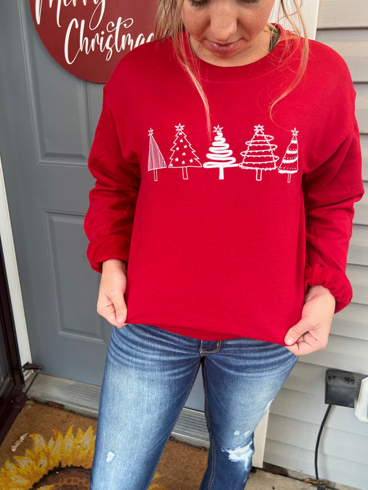 Christmas Tree Red Pullover - Willow Love Bug Designs 