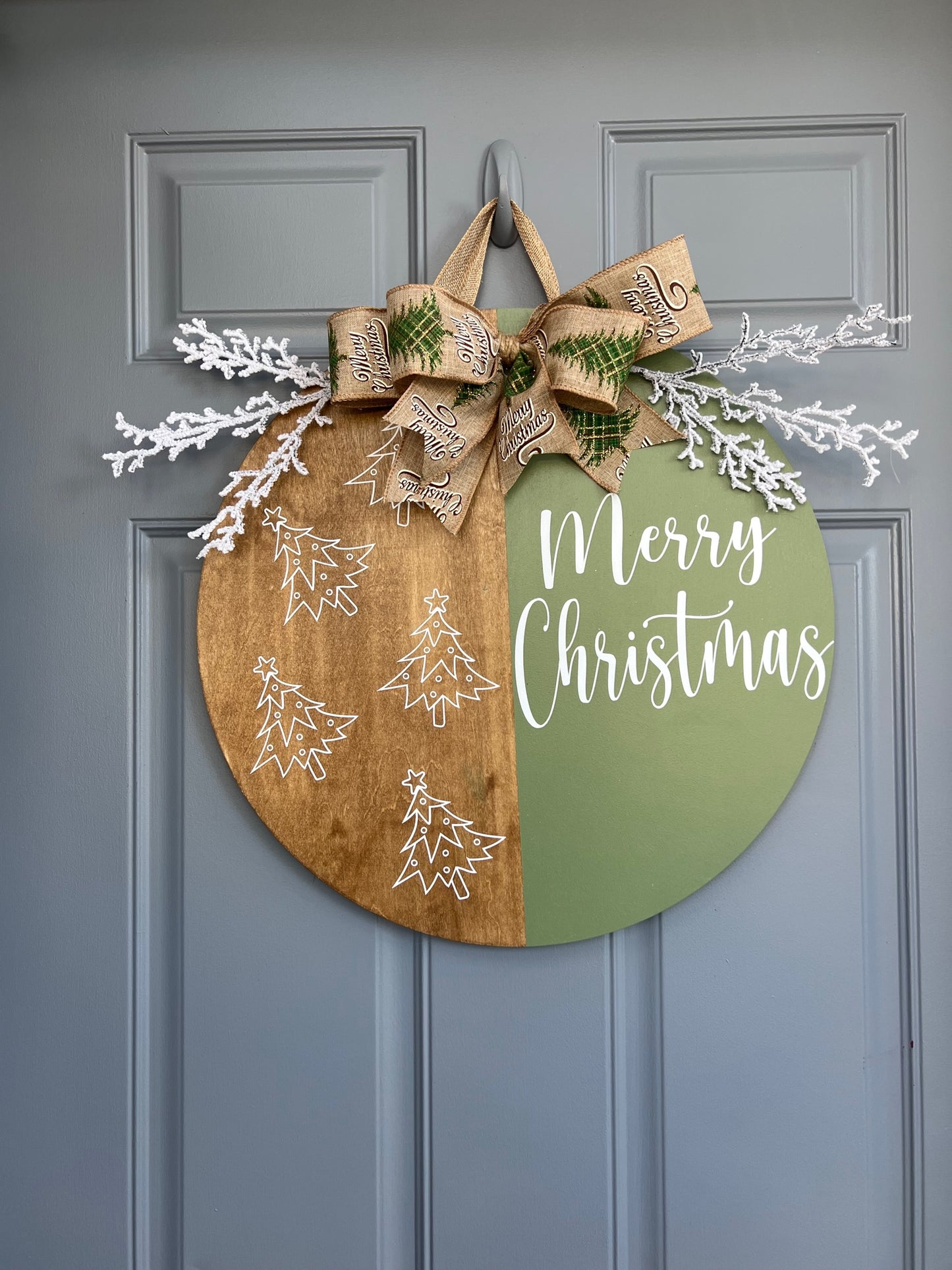 Merry Christmas Tree Door Hanger - Willow Love Bug Designs 