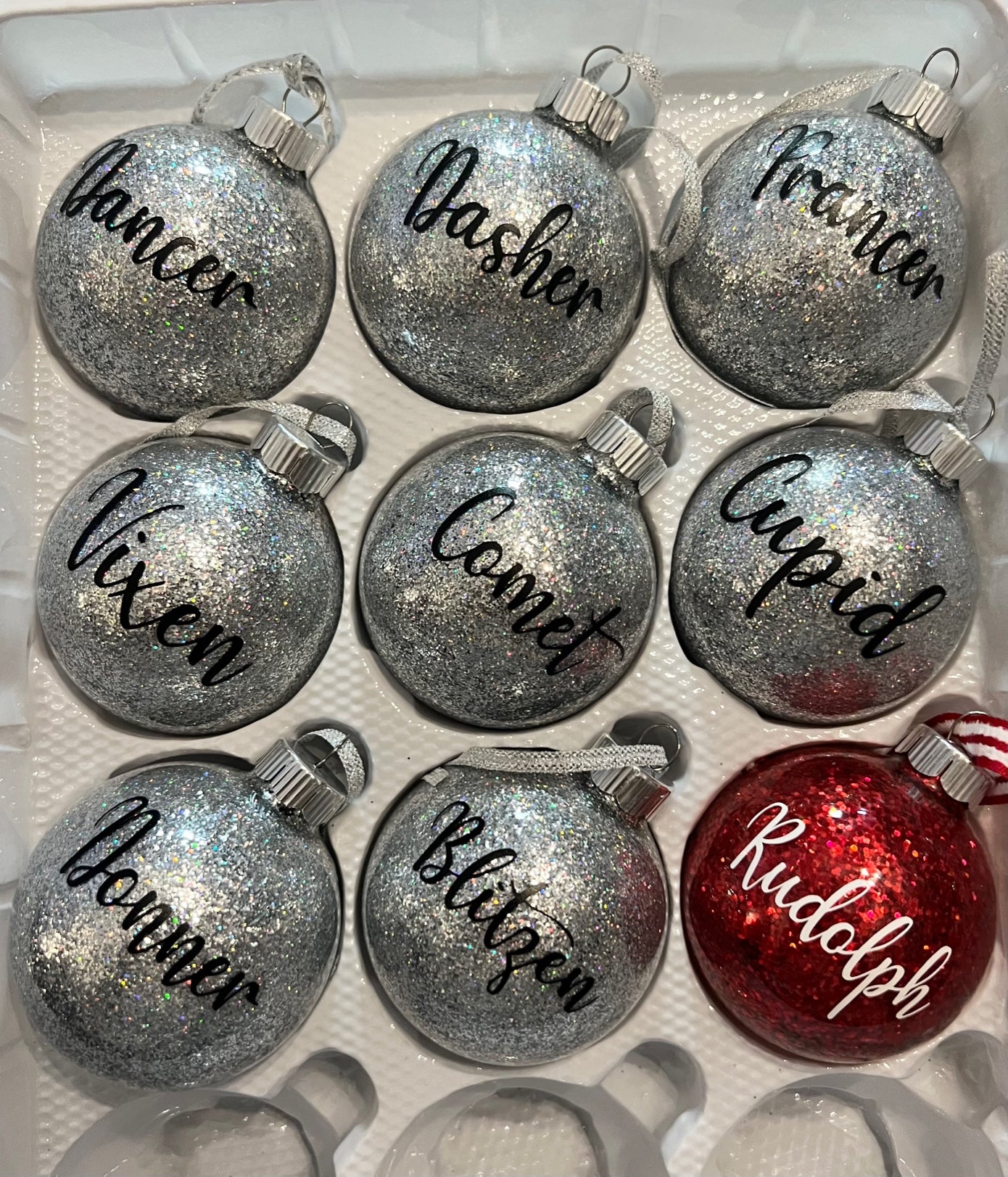 Reindeer Christmas ornaments Set - Willow Love Bug Designs 