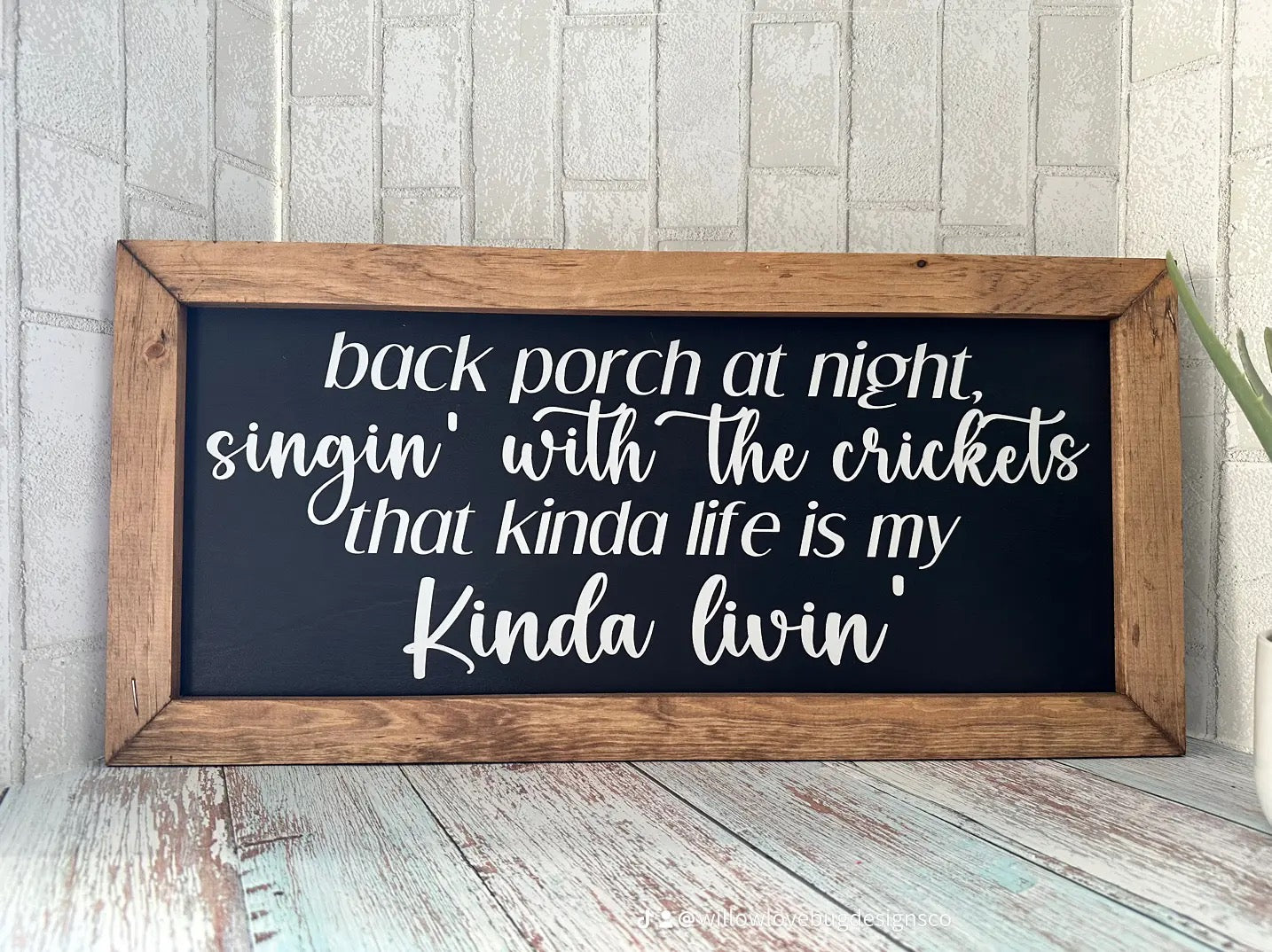 Country Song Music Lyrics Wall Sign - Willow Love Bug Designs 
