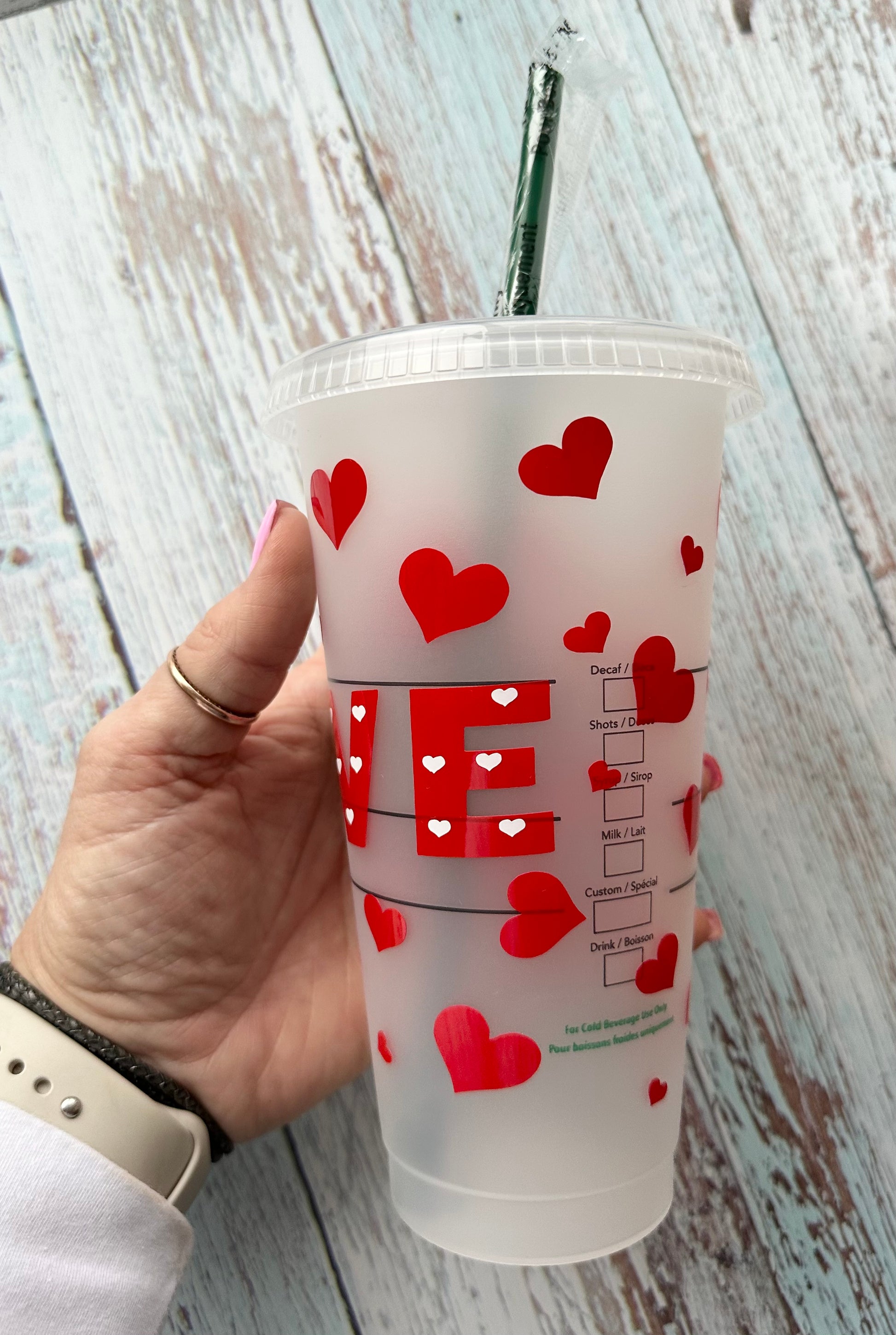 Gnome Valentines Starbies Cold Cup - Willow Love Bug Designs 